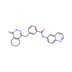 O=C(Nc1ccc2ncccc2c1)c1cccc(Cc2n[nH]c(=O)c3c2CCCC3)c1 ZINC000168344656