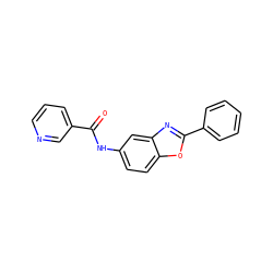 O=C(Nc1ccc2oc(-c3ccccc3)nc2c1)c1cccnc1 ZINC000000122443