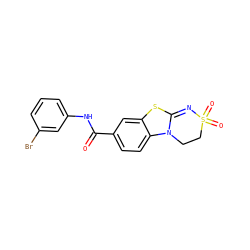 O=C(Nc1cccc(Br)c1)c1ccc2c(c1)SC1=NS(=O)(=O)CCN12 ZINC000009464428