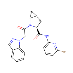 O=C(Nc1cccc(Br)n1)[C@@H]1C[C@H]2C[C@H]2N1C(=O)Cn1ncc2ccccc21 ZINC001772615339