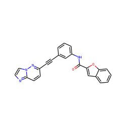 O=C(Nc1cccc(C#Cc2ccc3nccn3n2)c1)c1cc2ccccc2o1 ZINC001772617557
