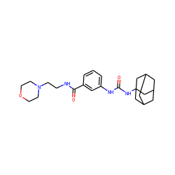O=C(Nc1cccc(C(=O)NCCN2CCOCC2)c1)NC12CC3CC(CC(C3)C1)C2 ZINC000049088076