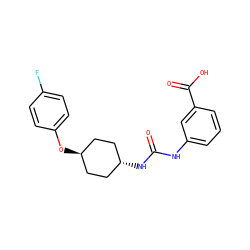 O=C(Nc1cccc(C(=O)O)c1)N[C@H]1CC[C@H](Oc2ccc(F)cc2)CC1 ZINC000103236464