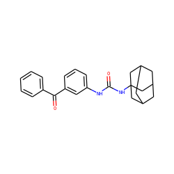 O=C(Nc1cccc(C(=O)c2ccccc2)c1)NC12CC3CC(CC(C3)C1)C2 ZINC000084652609