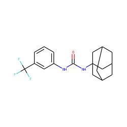 O=C(Nc1cccc(C(F)(F)F)c1)NC12CC3CC(CC(C3)C1)C2 ZINC000006220757