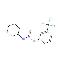 O=C(Nc1cccc(C(F)(F)F)c1)NC1CCCCC1 ZINC000000246571