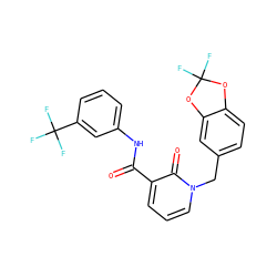 O=C(Nc1cccc(C(F)(F)F)c1)c1cccn(Cc2ccc3c(c2)OC(F)(F)O3)c1=O ZINC000001391163