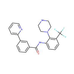 O=C(Nc1cccc(C(F)(F)F)c1N1CCNCC1)c1cccc(-c2ccccn2)c1 ZINC001772600003