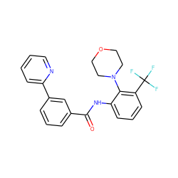 O=C(Nc1cccc(C(F)(F)F)c1N1CCOCC1)c1cccc(-c2ccccn2)c1 ZINC001772640423