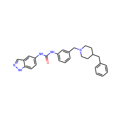 O=C(Nc1cccc(CN2CCC(Cc3ccccc3)CC2)c1)Nc1ccc2[nH]ncc2c1 ZINC000013475773