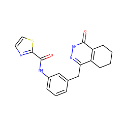 O=C(Nc1cccc(Cc2n[nH]c(=O)c3c2CCCC3)c1)c1nccs1 ZINC000169080710
