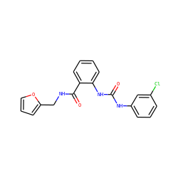 O=C(Nc1cccc(Cl)c1)Nc1ccccc1C(=O)NCc1ccco1 ZINC000001178794