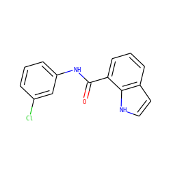 O=C(Nc1cccc(Cl)c1)c1cccc2cc[nH]c12 ZINC000028880926
