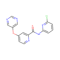 O=C(Nc1cccc(Cl)n1)c1cc(Oc2cncnc2)ccn1 ZINC000167524743