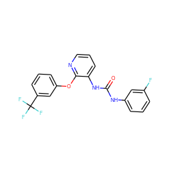 O=C(Nc1cccc(F)c1)Nc1cccnc1Oc1cccc(C(F)(F)F)c1 ZINC000095589923