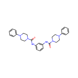 O=C(Nc1cccc(NC(=O)N2CCN(c3ccccc3)CC2)c1)N1CCN(c2ccccc2)CC1 ZINC000000827384