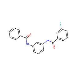 O=C(Nc1cccc(NC(=O)c2cccc(F)c2)c1)c1ccccc1 ZINC000000172576