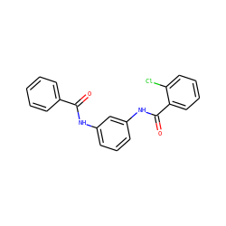 O=C(Nc1cccc(NC(=O)c2ccccc2Cl)c1)c1ccccc1 ZINC000000903953