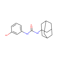 O=C(Nc1cccc(O)c1)NC12CC3CC(CC(C3)C1)C2 ZINC000020257503
