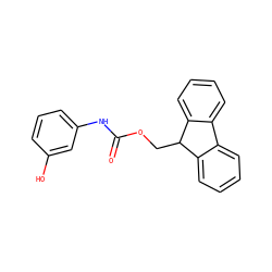 O=C(Nc1cccc(O)c1)OCC1c2ccccc2-c2ccccc21 ZINC000000349634