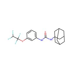 O=C(Nc1cccc(OC(F)(F)C(F)F)c1)NC12CC3CC(CC(C3)C1)C2 ZINC000084758784