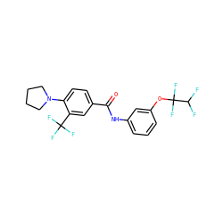 O=C(Nc1cccc(OC(F)(F)C(F)F)c1)c1ccc(N2CCCC2)c(C(F)(F)F)c1 ZINC000066111647
