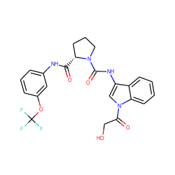 O=C(Nc1cccc(OC(F)(F)F)c1)[C@@H]1CCCN1C(=O)Nc1cn(C(=O)CO)c2ccccc12 ZINC000205039456