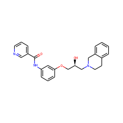 O=C(Nc1cccc(OC[C@@H](O)CN2CCc3ccccc3C2)c1)c1cccnc1 ZINC000219737950