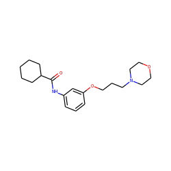 O=C(Nc1cccc(OCCCN2CCOCC2)c1)C1CCCCC1 ZINC000040847587