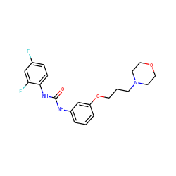 O=C(Nc1cccc(OCCCN2CCOCC2)c1)Nc1ccc(F)cc1F ZINC000043120084