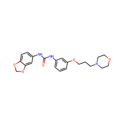 O=C(Nc1cccc(OCCCN2CCOCC2)c1)Nc1ccc2c(c1)OCO2 ZINC000043075706