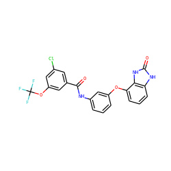 O=C(Nc1cccc(Oc2cccc3[nH]c(=O)[nH]c23)c1)c1cc(Cl)cc(OC(F)(F)F)c1 ZINC000045355142
