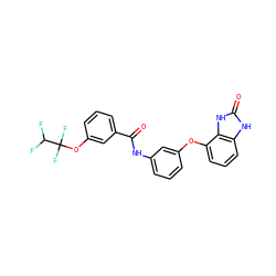 O=C(Nc1cccc(Oc2cccc3[nH]c(=O)[nH]c23)c1)c1cccc(OC(F)(F)C(F)F)c1 ZINC000045355145