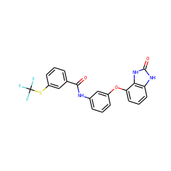 O=C(Nc1cccc(Oc2cccc3[nH]c(=O)[nH]c23)c1)c1cccc(SC(F)(F)F)c1 ZINC000045374857