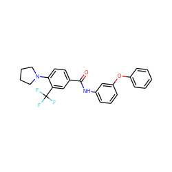 O=C(Nc1cccc(Oc2ccccc2)c1)c1ccc(N2CCCC2)c(C(F)(F)F)c1 ZINC000066111939