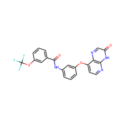 O=C(Nc1cccc(Oc2ccnc3[nH]c(=O)cnc23)c1)c1cccc(OC(F)(F)F)c1 ZINC000058554613