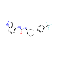 O=C(Nc1cccc2[nH]ncc12)N[C@@H]1CCC[C@@H](c2ccc(C(F)(F)F)cc2)C1 ZINC000169704882