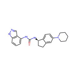 O=C(Nc1cccc2[nH]ncc12)N[C@@H]1CCc2cc(N3CCCCC3)ccc21 ZINC000028964686