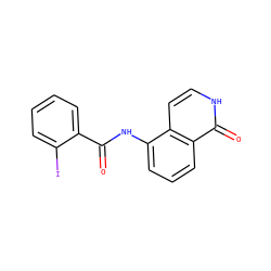 O=C(Nc1cccc2c(=O)[nH]ccc12)c1ccccc1I ZINC000071318072