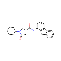 O=C(Nc1cccc2c1Cc1ccccc1-2)[C@@H]1CC(=O)N(C2CCCCC2)C1 ZINC000014959381