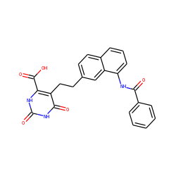 O=C(Nc1cccc2ccc(CCc3c(C(=O)O)[nH]c(=O)[nH]c3=O)cc12)c1ccccc1 ZINC001772598013