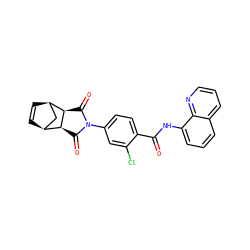 O=C(Nc1cccc2cccnc12)c1ccc(N2C(=O)[C@H]3[C@H]4C=C[C@H](C4)[C@H]3C2=O)cc1Cl ZINC000062178806
