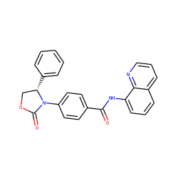 O=C(Nc1cccc2cccnc12)c1ccc(N2C(=O)OC[C@@H]2c2ccccc2)cc1 ZINC000096909104