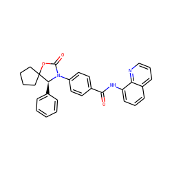 O=C(Nc1cccc2cccnc12)c1ccc(N2C(=O)OC3(CCCC3)[C@@H]2c2ccccc2)cc1 ZINC000147033666