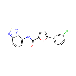 O=C(Nc1cccc2nsnc12)c1ccc(-c2cccc(Cl)c2)o1 ZINC000002966671