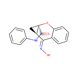 O=C(Nc1ccccc1)[C@@]12C[C@@H]1/C(=N/O)c1ccccc1O2 ZINC000007999025