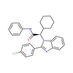 O=C(Nc1ccccc1)[C@@H](C1CCCCC1)n1c(-c2ccc(Cl)cc2)nc2ccccc21 ZINC000066258465