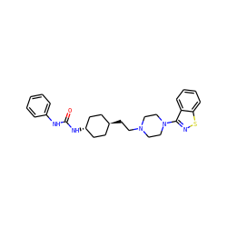 O=C(Nc1ccccc1)N[C@H]1CC[C@H](CCN2CCN(c3nsc4ccccc34)CC2)CC1 ZINC001772646785