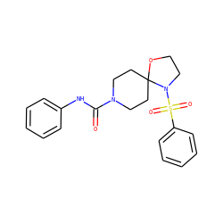 O=C(Nc1ccccc1)N1CCC2(CC1)OCCN2S(=O)(=O)c1ccccc1 ZINC000038567993