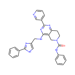 O=C(Nc1ccccc1)N1CCc2nc(-c3cccnc3)nc(NCc3c[nH]c(-c4ccccc4)n3)c2C1 ZINC000068249454